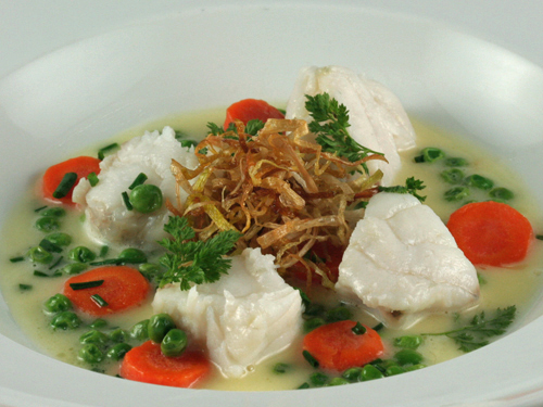 butter poached monkfish