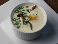 baked egg with shitake mushrooms