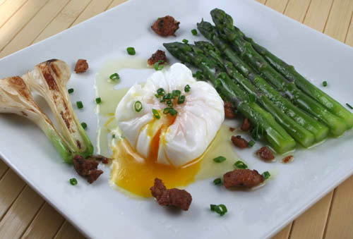 Poached Duck Egg with Asparagus