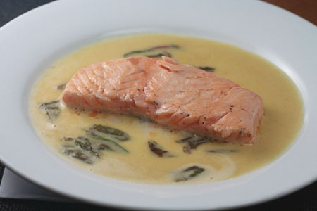 salmon and sorrel sauce