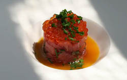 tuna tartare egg yolk sauce