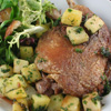duck confit with mesclun and roasted potatoes