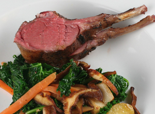 Sous vide rack of lamb