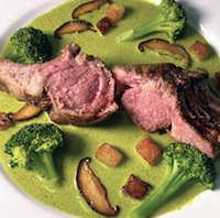 rack of lamb with pea puree