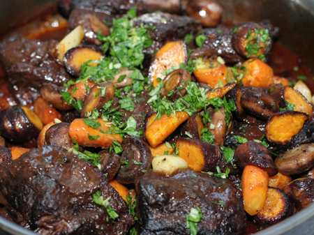 braised short ribs with root vegetables