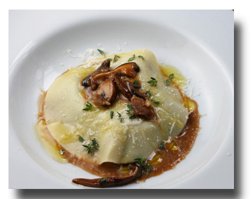 large open mushroom ravioli