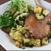 duck confit with mesclun and roasted potatoes