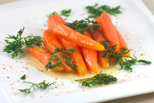 Sous Vide Carrots with Crispy Carrot Tops
